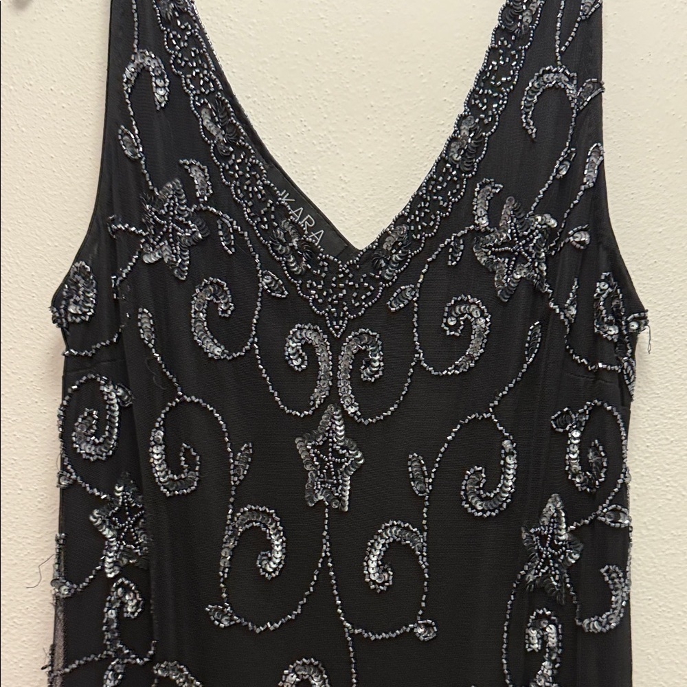 J Kara Black and Silver Beaded Midi Dress - Picture 5 of 6